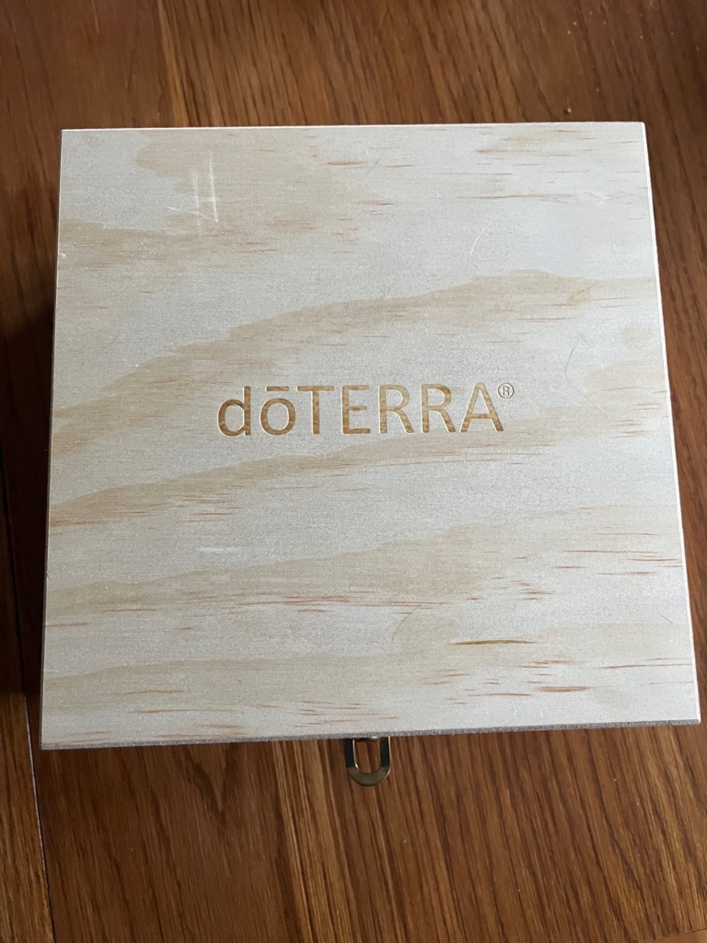 Doterra Light Wood Box with Gold Logo
